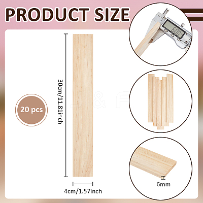 Unfinished Pine Wood Rectangle Shape Slices LS-WOOD-WH0002-63B-1