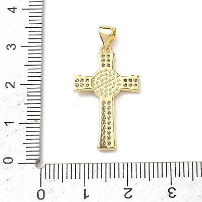 Brass Micro Pave Clear Cubic Zirconia Pendants KK-P350-16G-04-1