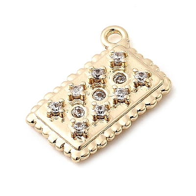 Brass Micro Pave Cubic Zirconia Charms LS-KK-P337-03E-G-1
