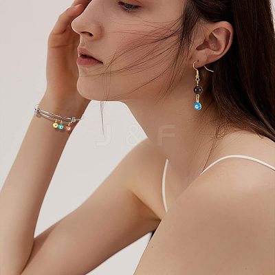 40Pcs 10 Colors Real 18K Gold Plated Plated Brass Enamel Beads KK-NB0001-45-1