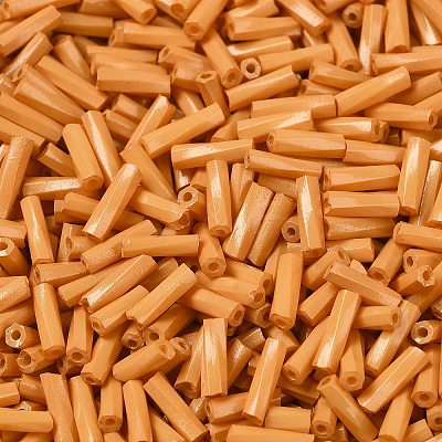 Baking Paint Glass Twist Bugle Beads SEED-C004-02F-1