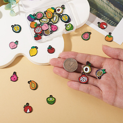 30Pcs 15 Styles Alloy Enamel Pendants ENAM-TA0003-31-1