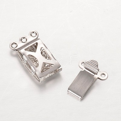 Tarnish Resistant 304 Stainless Steel Box Clasps STAS-G140-16P-1