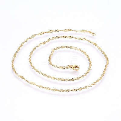304 Stainless Steel Singapore Chain Necklaces MAK-L015-25C-1