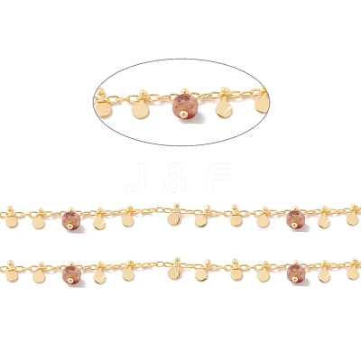 Natural Assorted Stone Column Beaded Chains CHC-K012-01G-08-1