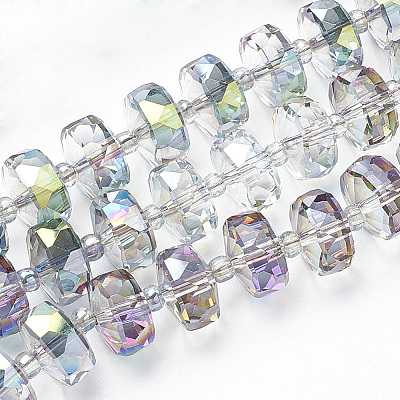 Electroplat Glass Beads Strands X-EGLA-Q092-8mm-D01-1