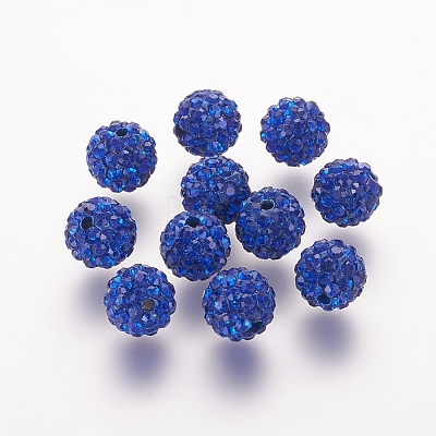 Polymer Clay Rhinestone Beads X-RB-K050-8mm-C19-1