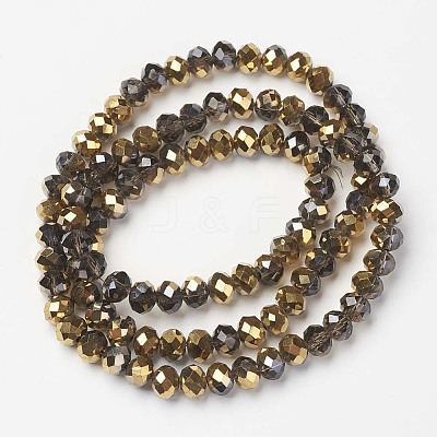 Electroplate Transparent Glass Beads Strands X-EGLA-A034-T6mm-O14-1