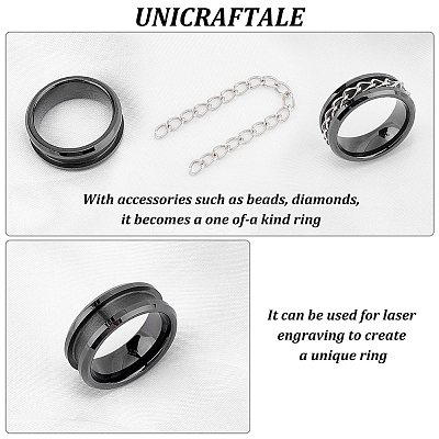 1Pc Porcelain Grooved Finger Ring Settings FIND-UN0001-72-1