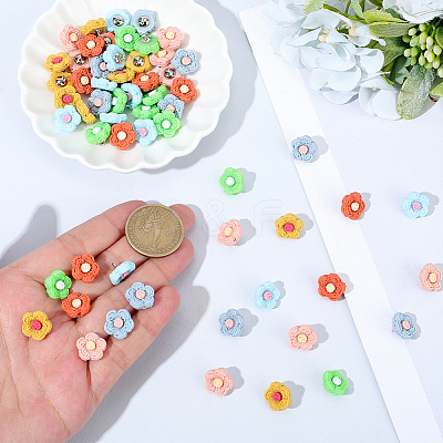 60Pcs 6 Colors 1-Hole Iron Plastic Shank Buttons BUTT-CY0001-26A-1