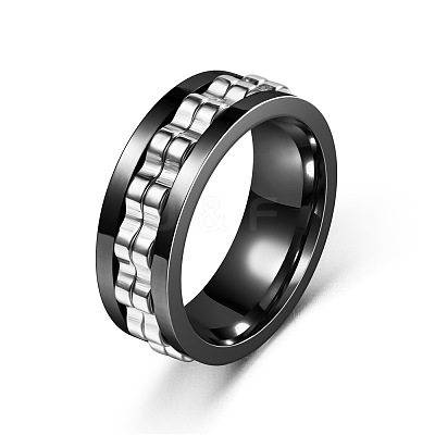 304 Stainless Steel Gear Rotatable Finger Rings FS-WGAD37A-21-1
