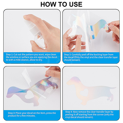 8 Sheets 4 Style Infinity Love & Bird Laser Style Plastic Adhesive Car Stickers STIC-GF0001-04A-1