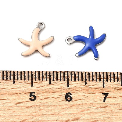 304 Stainless Steel Enamel Charms STAS-Q363-14D-P-1