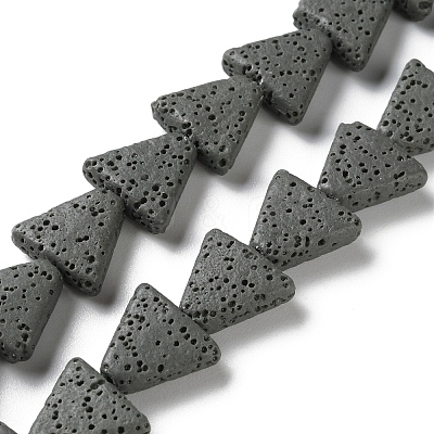 Triangle Dyed Natural Lava Rock Beads Strands G-O126-04A-04-1