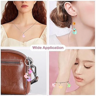 21Pcs 7 Styles Luminous Transparent Resin Pendants RESI-YW0001-82-1