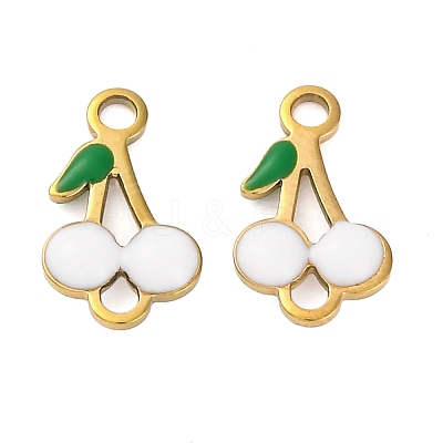 Ion Plating(IP) 304 Stainless Steel Enamel Fruit Connector Charms STAS-P373-01G-1