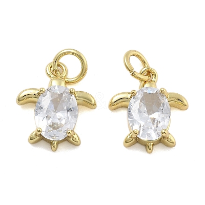 Brass Micro Pave Cubic Zirconia Pendants KK-U060-20G-C-1