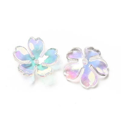 Transparent Acrylic Flower Bead Caps MACR-C009-13-1