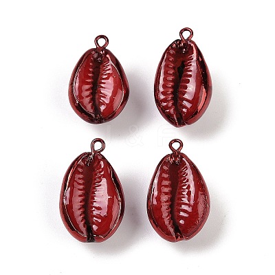 Spray Painted Natural Cowrie Shell Pendants SHEL-K006-49A-1