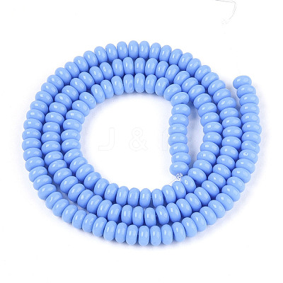 Opaque Spray Painted Glass Beads GLAA-ZX008-4mm-18W-1