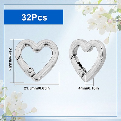 32Pcs Zinc Alloy Spring Gate Rings FIND-SC0012-71-1