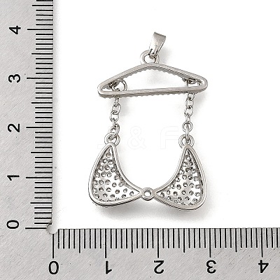 Brass Micro Pave Cubic Zirconia Charms KK-P336-03B-P-1