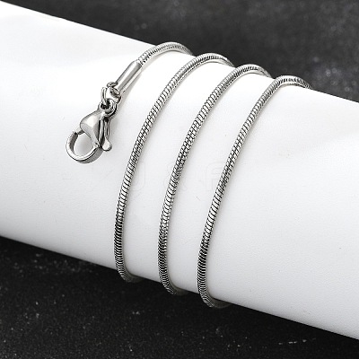 Non-Tarnish 304 Stainless Steel Snake Chain Necklaces NJEW-E122-32B-1