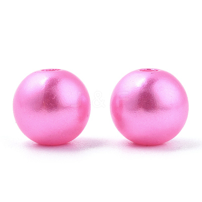 Spray Painted ABS Plastic Imitation Pearl Beads OACR-T015-05B-15-1