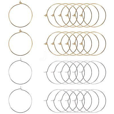 Brass Wine Glass Charm Rings Hoop Earrings KK-PH0028-01M-1