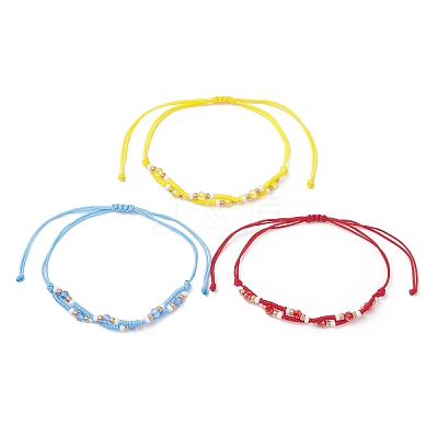 3Pcs Seed Glass Beaded Adjustable Bracelets BJEW-MZ00233-1