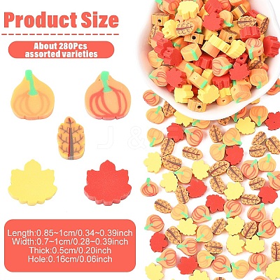 286Pcs Handmade Polymer Clay Beads CLAY-YW0002-58-1