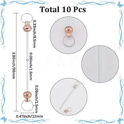 10Pcs Alloy Beadable Keychain Bar for Jewelry Making DIY Crafts FIND-SC0014-33A-1