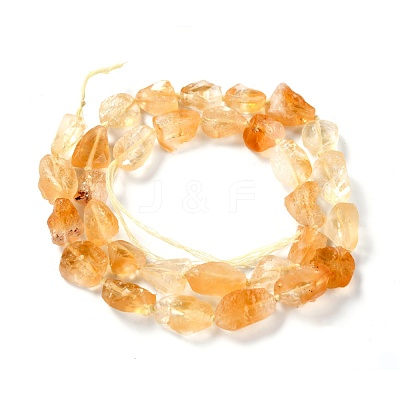 Rough Raw Heated Natural Citrine Beads Strands G-G010-13-1