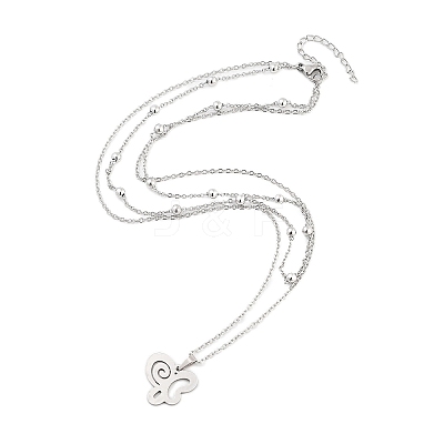 Stainless Steel Pendants Necklaces LS-NJEW-U003-01C-P-1