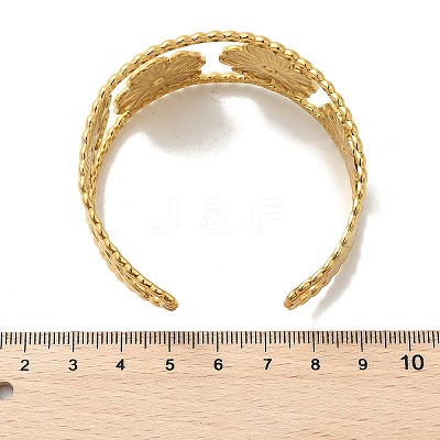 304 Stainless Steel Cuff Bangles for Women BJEW-Z096-04G-1