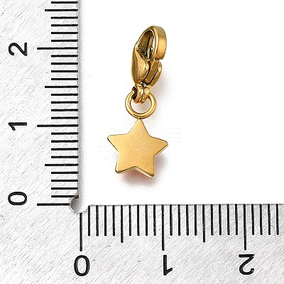 Star 304 Stainless Steel Rhinestone Pendants Decoration STAS-R159-57G-1