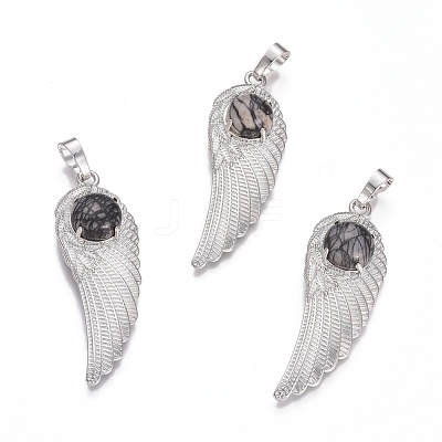 Natural & Synthetic Mixed Gemstone Pendants G-L512-P-1