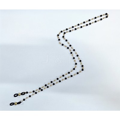 Plastic Round Beaded Eyeglasses Chains AJEW-WH0038-25-1