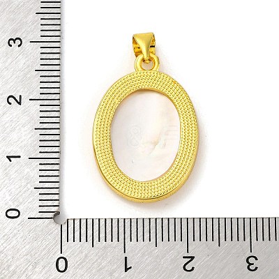 Natural Yellow Shell Carved Nine Tailed Fox Pendants KK-D537-08G-01-1