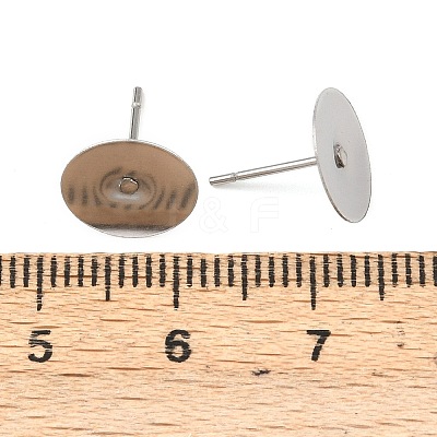 Tarnish Resistant 316 Surgical Stainless Steel Flat Round Blank Peg Stud Earring Settings STAS-R073-06B-1
