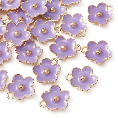 Light Gold Plated Alloy Enamel Pendants ENAM-YW0002-20D-1