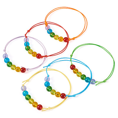 6Pcs Glass Beads Bracelets BJEW-TAC0038-1