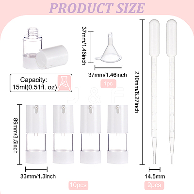 10Pcs Plastic Empty Refillable Airless Pump Bottle CON-BC0006-93-1