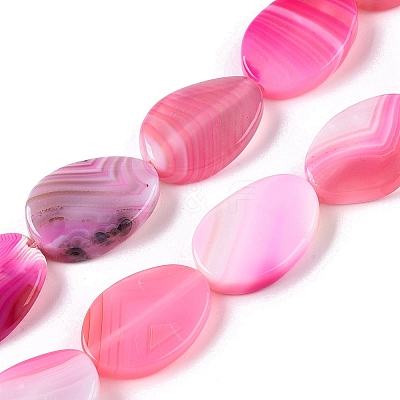Natural Agate Dyed Beads Strands G-T138-202-1