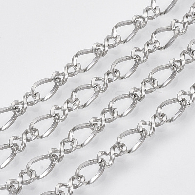 Tarnish Resistant 304 Stainless Steel Figaro Chains STAS-R100-18-1
