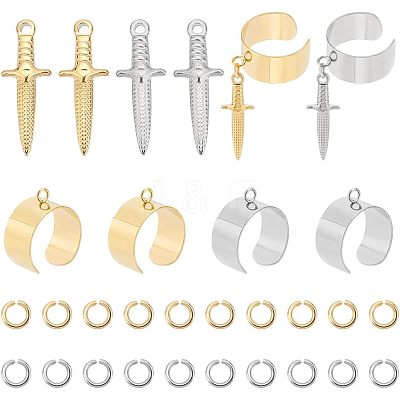 DIY Dagger Charm Cuff Ring Making Kit DIY-UN0003-66-1