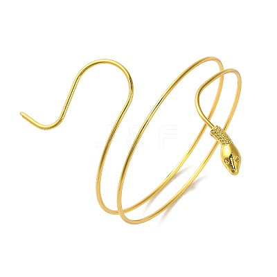Alloy Upper Arm Open Cuff Bangles for Women BJEW-U037-01A-G-1
