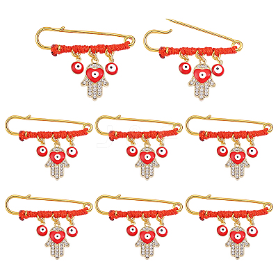 8Pcs Stainless Steel Brooches JEWB-ME00005-1