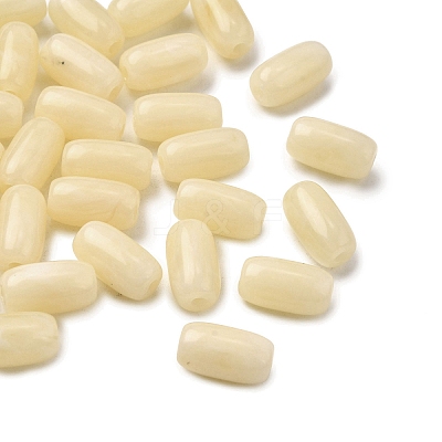 Opaque Acrylic Beads OACR-WH0055-01G-1
