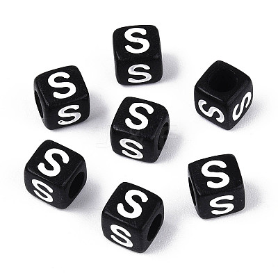 Initial Acrylic Horizontal Hole Beads OACR-ZX006-35S-1